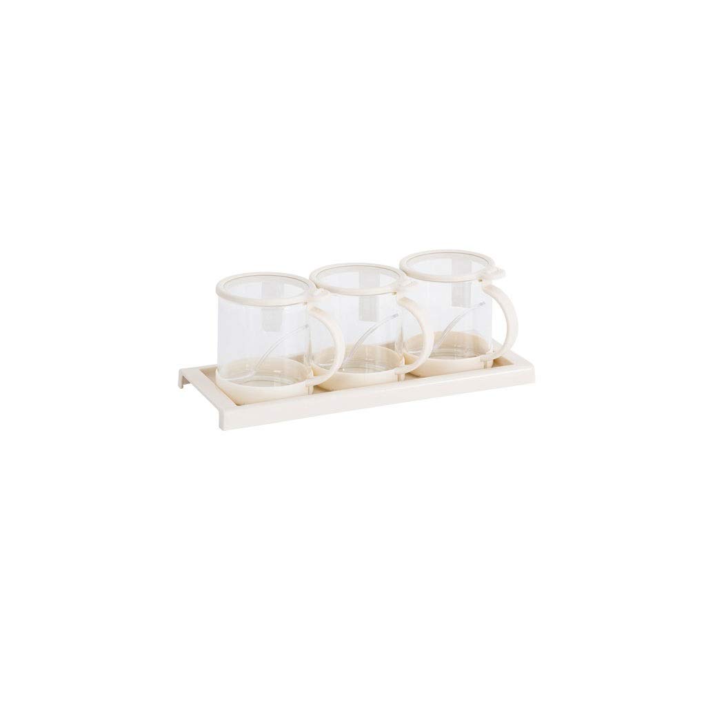 Bocal à épices en verre blanc RJJ avec cuillère pour condiments de cuisine
