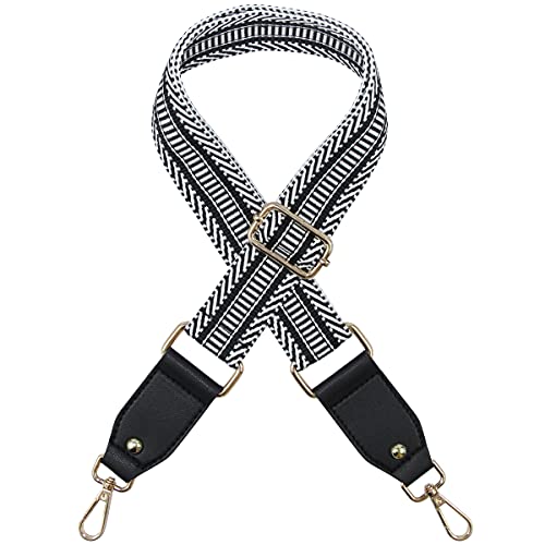 Image of Duwi Wide Handbag&Purse Strap Jacquard Woven Guitar Style Replacement Strap Multicolor Canvas Adjustable Crossbody Bag Strap