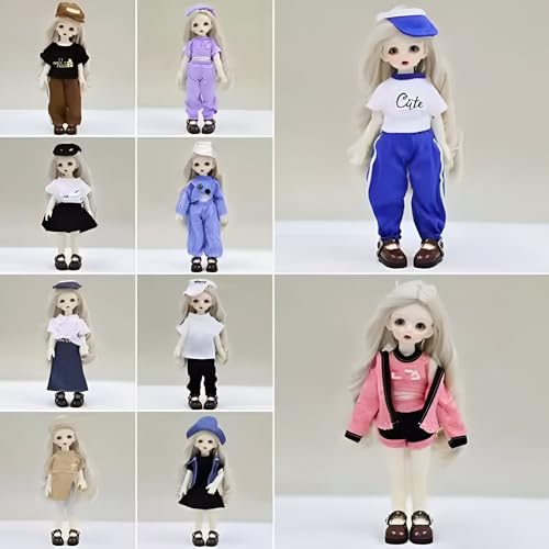 Image of Tickles Set Movable Jointed Makeup Cute Girl Brown Eyes Doll for Kids Girls (Size: 30 cm Color & Design: May Vary)