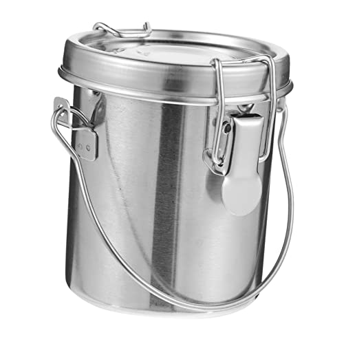 HOMSFOU Stainless Steel Brush Washer Painting Oil Pot for Artists Students Brush Washing Container Lid