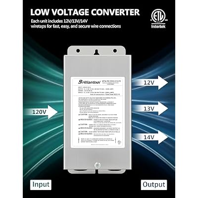 300W Stainless Steel Casing Pool Light Transformer, Convert 120VAC to 12V/13V/14V AC Multi-tap, Weatherproof Transformer, Intended for Pool/Spa Lights and Landscape Lighting (300, Watts)