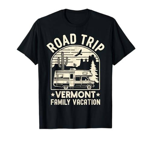 Vermont Road Trip USA RV Camping Family T-Shirt