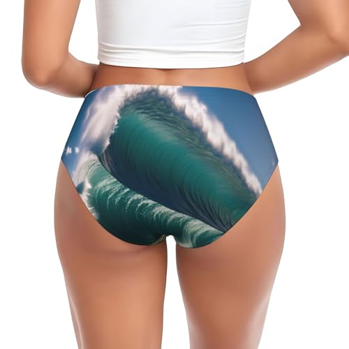 Image of Surfing Print Womens Underwear Briefs, Soft Stretchy No Show Panties Seamless Comfort Everyday Panty