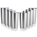 DOMICARE 20oz Stainless Steel Tumbler Bulk with Lid, Double Wall Vacuum Insulated Travel Mug, Powder
