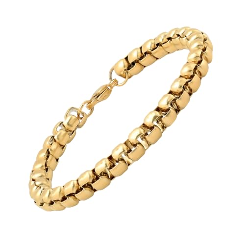 Pulsera para hombre acero y baño de oro 18K miniatura 2
