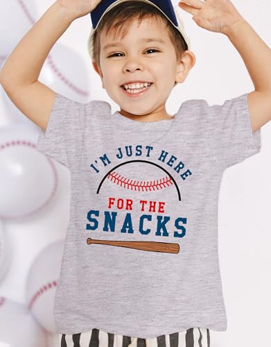 Toddler Baby Boys Girls Baseball T-Shirts I'm Just Here for The Snacks Kids Short Sleeve Crewneck Summer Tee Tops2
