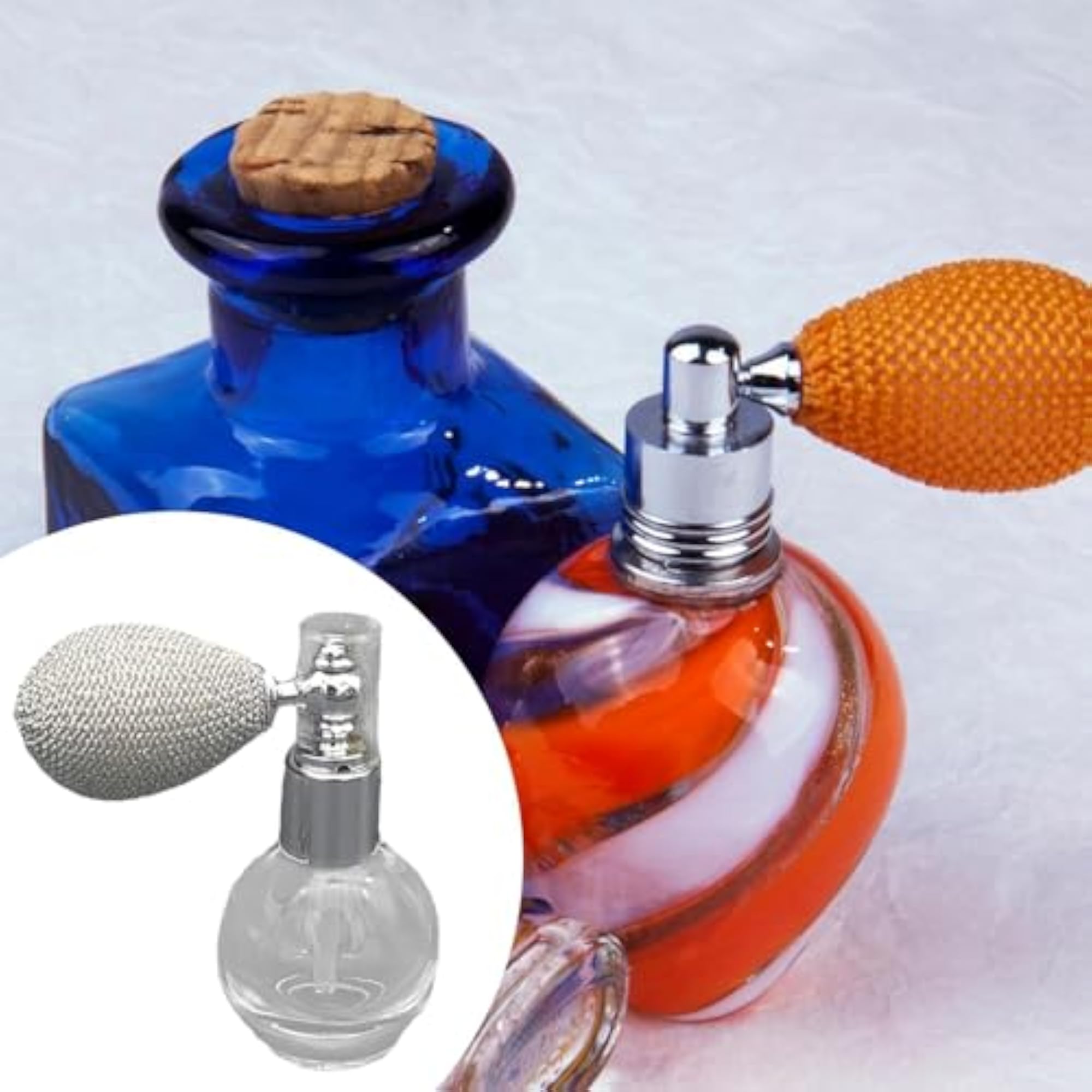 Powder Spray Bottle Empty Gift Idea Small Travel Friendly Silicone and Glass Gray