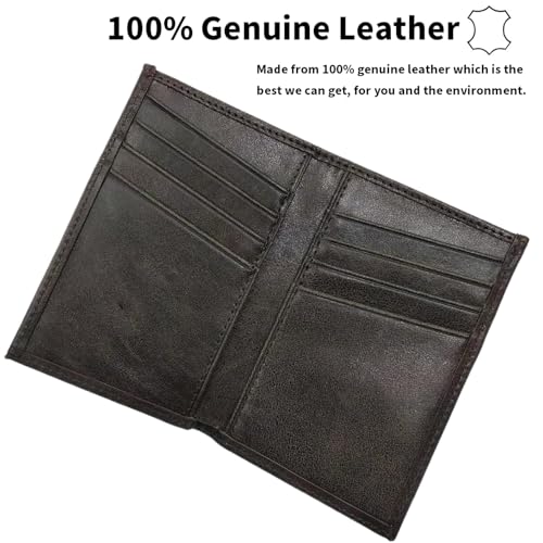 Genuine Leather Minimalist Card Holder, RFID Blocking, Slim Wallet for Men, Vintage Brown4