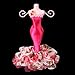Beautiful Bead Mini Gown European Model Earring Necklace Jewelry Stand Display Holder Rose Red