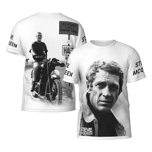 Ste*ve T-Shirt pour Homme MC%Queen Tshirt à Manches Courtes Noir T Shirt Col Rond en Chemise Casual Top Tee Men