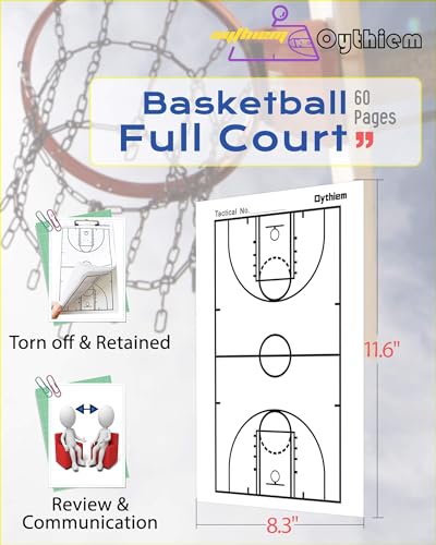 Basketball Coaching Board, Tear-Off Basketball Full Court-60 Page, Basketball White Board for Coaches, Perfect Match Gel Pen, Markers, A4 Board Clip. Clipboard for Coaches, Coaching Equipment - Image 3