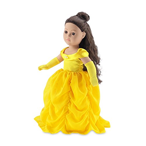 Emily Rose 18 Inch Doll Princess Dress Value Bundle With 3 Pairs Of One-Of-A-Kind Shoes! | 9 Piece 18" Doll Clothes Make-Believe Fashion Costume Set - Compatible With 18" American Girl Dolls #TOP2
