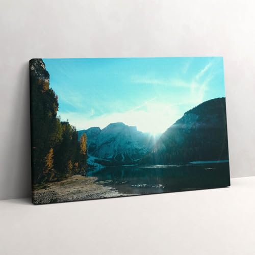 Montagne et rivière en Pologne : grand tableau salon Wallfluent 60x40