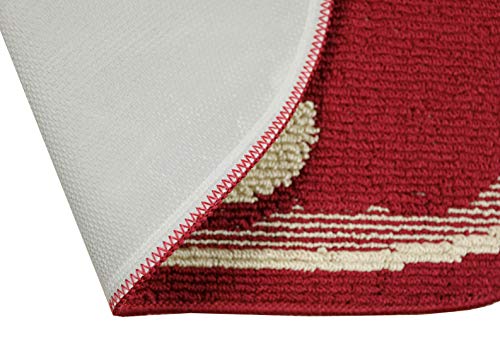 Marina Decoration Decor Luxury Non-Slip Rubber Backing Safety Ultra Water Absorbent Soft Woven Fluffy Runner Area Carpet Floor Mat Indoor Kitchen Rug, Red Apple Design Oblong Shape, 20 X 48 Inch #TOP2