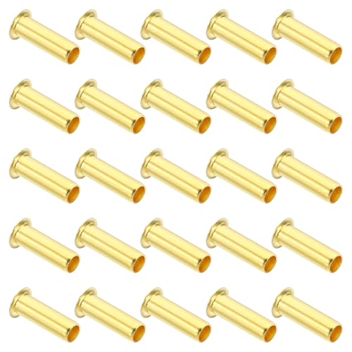 uxcell Brass Compression Insert for 1/4" Inch OD Tube, 60 Pack Insert Tube Support Compression Fitting Assortment Kit for Water Oil Air Pipe