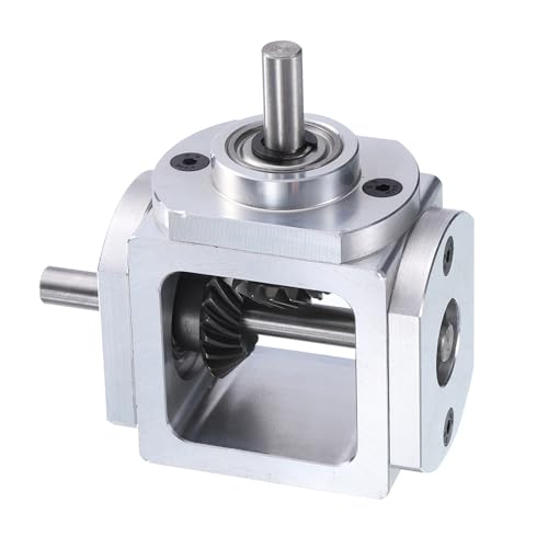 Image of uxcell Gear Box 90 Degree Right Angle Bevel Gearbox 1:1 Single Output Shaft 1 Module 20 Teeth Bevel Gear Aluminum Frame Simple Mechanical DIY Module with 6mm Shaft