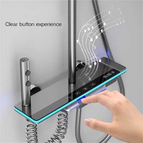 Ensemble de douche et baignoire blanc M1SSX avec affichage de température - 6