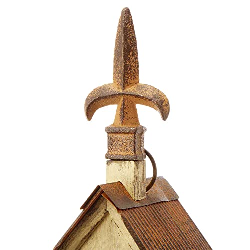 Glitzhome JK90159 13.25 Inch H Wooden Bird House Hanging Church Birdhouse thumb #7