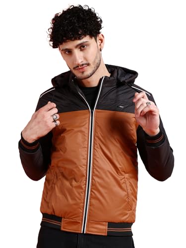 Image of The Indian Garage Co Men Regular Fit Colourblocked Bomber Jackets