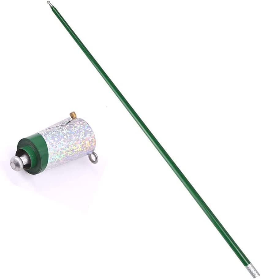 VIHEEVA Metal Appearing Cane Magic Prop Pocket Bo Staff Magic Wand for Professional Magicians Stage Close-up Magic Tricks with gloves (green color,43 inch /110cm)