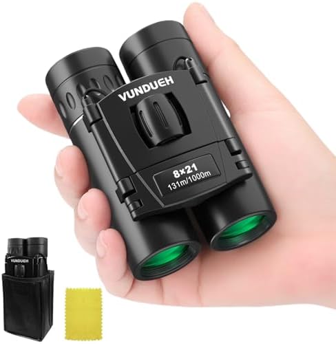 Compact HD Binoculars for Adults and Kids, Children Small High Powered Binoculars with Clear Low Light Night Vision, Mini Pocket Lightweight Waterproof for Hunting Bird Watching Travel Concert