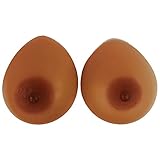 ENVY BODY SHOP Rounder Fuller Tear Drop Silicone Breast Forms (A-B Cup (M), Tan)