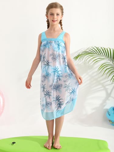 ESHOO Girls Swimsuits 3 Piece Bikinis Sets with Cover Up Skirt Warp Bathing Suit Beach Swimwear for Teen Girls 10-14 Years4