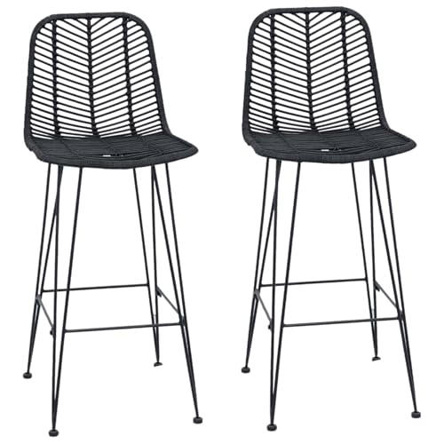 VidaXL Silla de Bar 2 pcs Negro 44,5 x 53