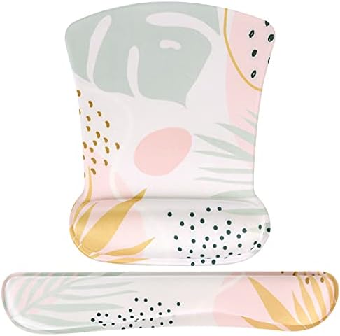 iCasso Keyboard Wrist Rest and Mouse Wrist Rest Pad, Made of Memory Foam, Ergonomic Support, Easy Typing and Relieve Wrist Pain, Perfect for Gaming, Computer, Office, Laptop (G-Morandi)