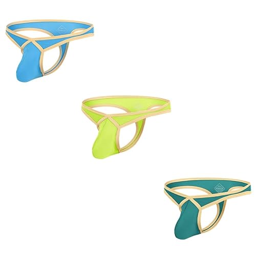 YAHWULAI Pantaloni da uomo sexy a basso riso, Confezione da 3: cuilan+yingguanglv + qinglv, XL