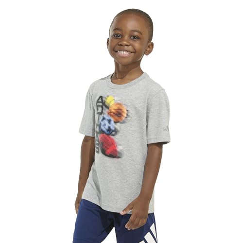 adidas Boys' Short Sleeve Distortion Multi Sport Graphic Heather Tee Shirt4