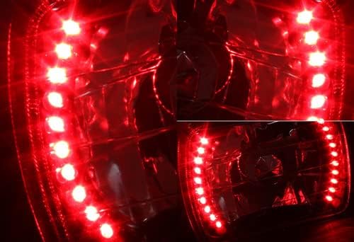 H6014 H6052 H6054 Replacement 7"X6" Black Housing Clear Lens Sealed Beam Chrome Reflector White LED Headlight 2PCS