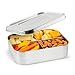 LunchBots Medium Quad Snack Container - Divided Stainless Steel Food Container - Four Sections for Finger Foods On the Go - Eco-Friendly, Dishwasher Safe - Stainless Lid - All Stainless