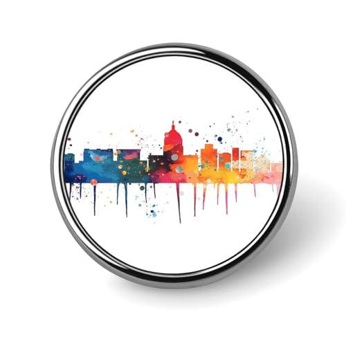 Alfileres de acuarela de ciudad de destino Evans1nism insignias para sombreros