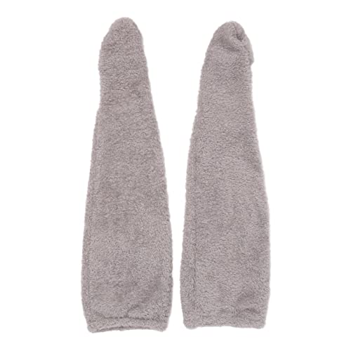 Image of Women's Winter Furry Over-the-Knee Socks, Soft Thick Breathable Leg Warmers for Home Sleeping, Winter Socks (Gray)