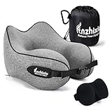 anzhixiu Travel Pillow- Neck Pillow Airplane, Size L for People Over 190, Unique Neck and Head Back Support Travel Pillow for Traveling Sleeping Airplanes,Memory Foam Filling, Grey