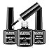 MIZHSE Base and Top Coat Set for Gel Nail Polish, Matte & Shiny No Wipe Top Coat, Long Lasting Salon Quality High Gloss Soak Off Nail Art Manicure Home
