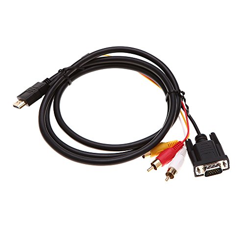 1.5���[�g��/5�t�B�[�g�̂��߂�VGA�j��+3-RCA�R���|�[�l���g�r�f�I���I�[�f�B�IHD����ϊ��A�_�v�^�P�[�u����1080P HDMI�j���������b�L HDTV�m�[�g PC��TV�m�[�g�p�\�R����HD DVD�v���[���[