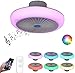 Lampa sufitowa wentylatora z muzyką Bluetooth Rgb. Zmiana kolorów. PROWADZONY Wentylator sufitowy ze światłem Cichy z pilotem Sufit Sufit Lights do wentylatora sufitowego sypialni z oświetleniem, time