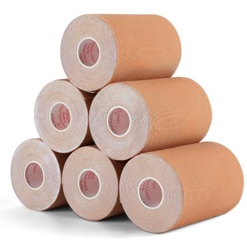 Image of 4IN Wide Kinesiology Tape, Breathable & Waterproof Athletic Muscle Support Tape, Latex Free Cotton Elastic Adhesive Sport Tape, 16.4ft Free Cut Tape for Joints, Back, Ankle, Shoulder, Wrist