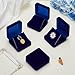 FINGERINSPIRE 4PCS Velvet Badge Display Box 2.7x2.6inch Flocking ABS Plastic Badge Medal Keepsake Display Boxss Midnight Blue Velvet Inside Display Case with Hole for Badges Metal Keepsake Display