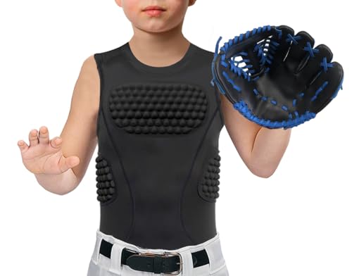 Youper Youth Baseball Padded Chest Protector Shirt, Rib Heart Sternum Guard for Football, Softball & Lacrosse (Black, Medium) - Thumbnail 3