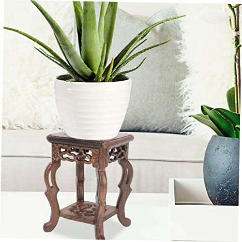 Zerodeko Oriental Antique Pot Indoor Balcony Wood Plant Planter Outdoor Modern Plants Stool Succulent Flowerpot Base Holder Wooden Rack Display #TOP6