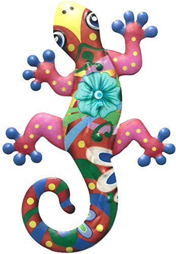 Taotenish Gecko Metal Wall Art Metal Lizard Art Wall Sculpture Hanging Decorations For Indoor Outdoor Home Bedroom Living Room Office Decor - Red #TOP1