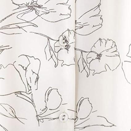 Amazon Co Jp インデックス ミドルワンピース 洗える 42 Ll Web限定サイズ ラインフラワーフロントボタンワンピース C レディース ホワイト 102 40 L 服 ファッション小物