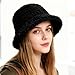Fumwase Women's Furry Fuzzy Bucket Hat Winter Warm Soft Fashion Curly Fisherman Hat for Women Men (US, Alpha, One Size, Black)