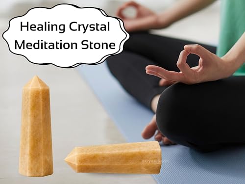 Image of Certified Cream Moonstone Crystal Tower Obelisk Point for Chakra, Healing and Balancing - AAA Grade Original Certified Gemstone Agate for Reiki Meditation Yoga Spiritual (2-3 Inches)