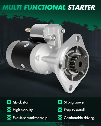Image of SCITOO Starter Motor 18051 19709 for Case Excavator for CX50B Yanmar 4TNV88 2005-2012 for New Holland Industrial Excavator for E50B Yanmar 4TNV88 39.3HP 2008-2012 12V 2.2kW CW 15-Teeth Pinion OSGR