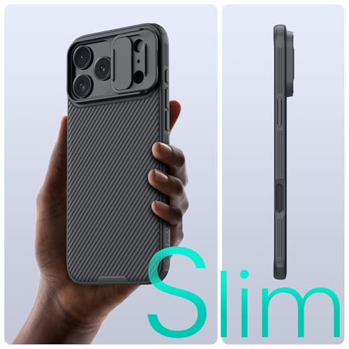 Image of Nillkin for iPhone 17 Pro Case with Slide Camera Cover, [Upgraded Camera Lens Protection] Slim Shockproof Protective Phone Case for iPhone 17 Pro 6.3 inch, Black