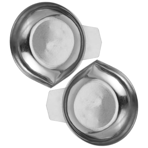 BESPORTBLE Bandeja para Balanza Electrónica de Acero Inoxidable Mini Plato Metálico 2 Piezas Adecuado para Joyería Alimentos y Suministros Domésticos Superficie Lisa y Duradera